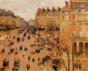 place du thretre francais sun effect 1898 Camille Pissarro Oil Paintings